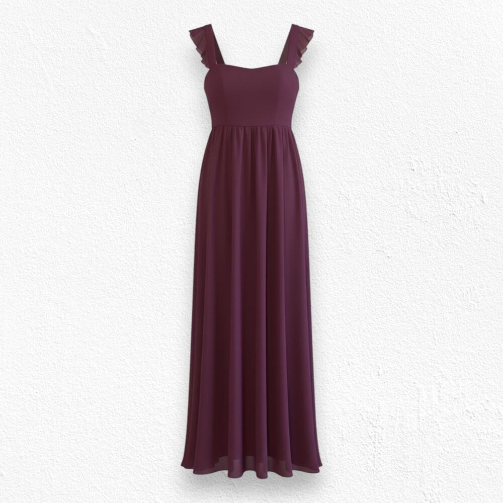 Show Me Your Mumu Black Cherry Red Chiffon Bridesmaid June Maxi Dress Size XXS